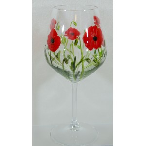 Verre à vin coquelicots